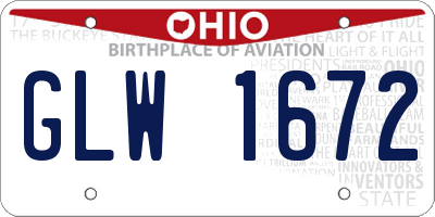 OH license plate GLW1672