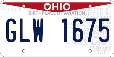 OH license plate GLW1675