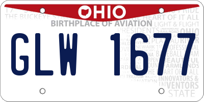 OH license plate GLW1677
