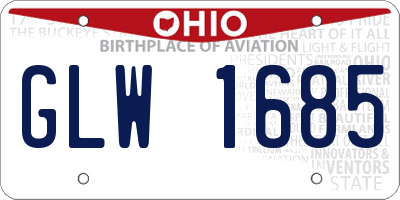 OH license plate GLW1685