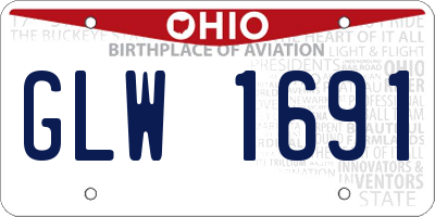 OH license plate GLW1691