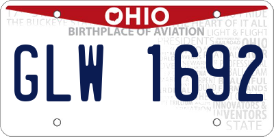 OH license plate GLW1692