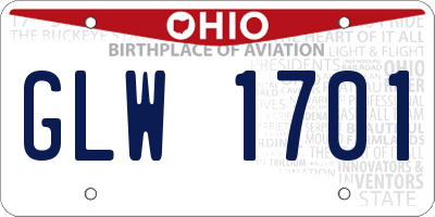OH license plate GLW1701