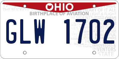 OH license plate GLW1702