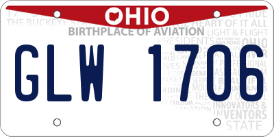 OH license plate GLW1706