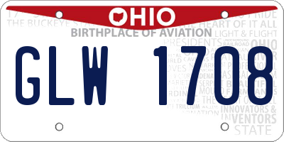OH license plate GLW1708