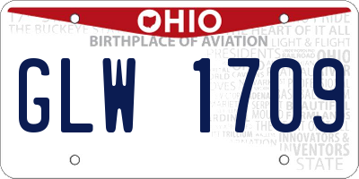 OH license plate GLW1709