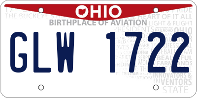 OH license plate GLW1722