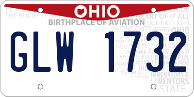 OH license plate GLW1732