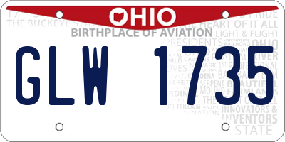 OH license plate GLW1735