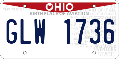 OH license plate GLW1736