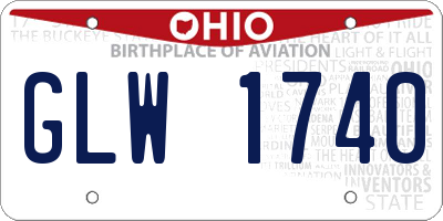 OH license plate GLW1740