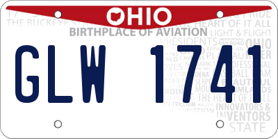 OH license plate GLW1741