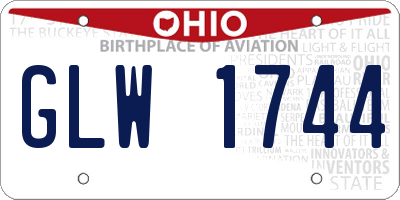 OH license plate GLW1744