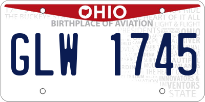 OH license plate GLW1745