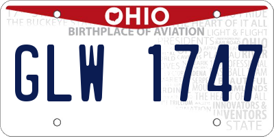 OH license plate GLW1747
