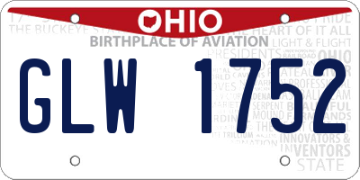OH license plate GLW1752