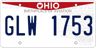 OH license plate GLW1753