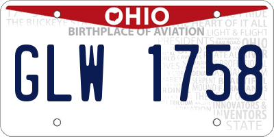 OH license plate GLW1758