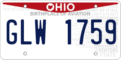 OH license plate GLW1759