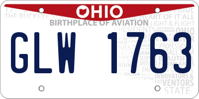 OH license plate GLW1763