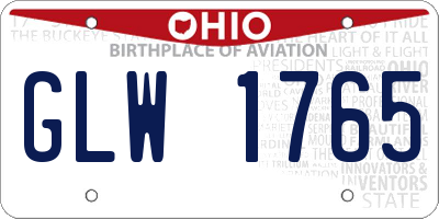 OH license plate GLW1765