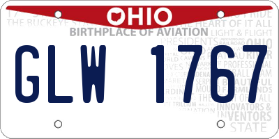 OH license plate GLW1767
