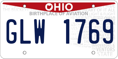 OH license plate GLW1769