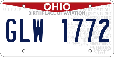 OH license plate GLW1772
