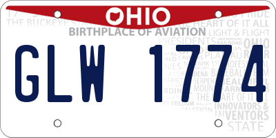 OH license plate GLW1774