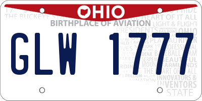 OH license plate GLW1777