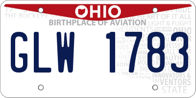 OH license plate GLW1783