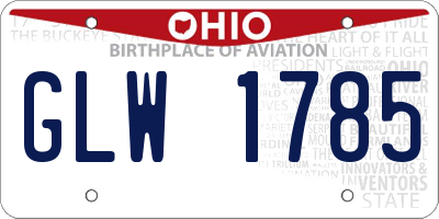 OH license plate GLW1785
