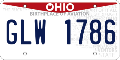 OH license plate GLW1786