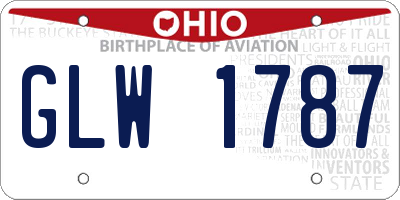 OH license plate GLW1787