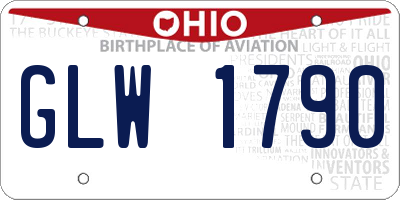 OH license plate GLW1790