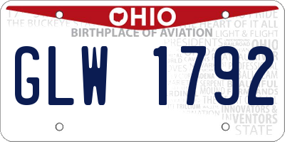 OH license plate GLW1792