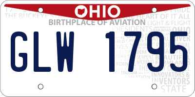 OH license plate GLW1795