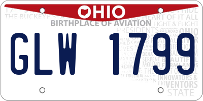 OH license plate GLW1799
