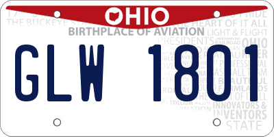 OH license plate GLW1801