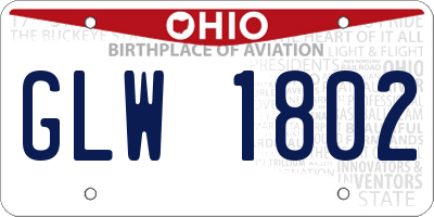 OH license plate GLW1802