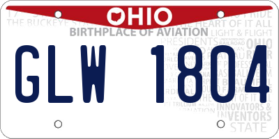 OH license plate GLW1804