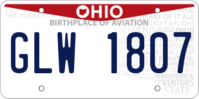 OH license plate GLW1807