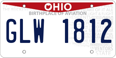 OH license plate GLW1812