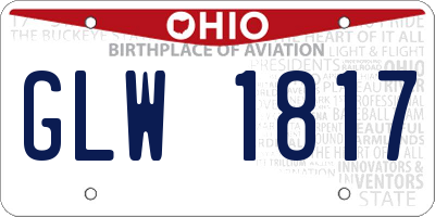 OH license plate GLW1817