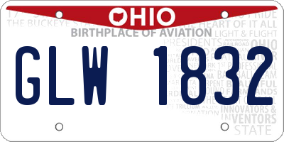 OH license plate GLW1832