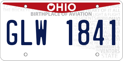 OH license plate GLW1841