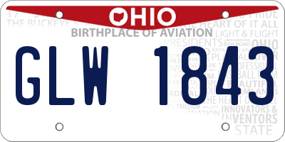 OH license plate GLW1843