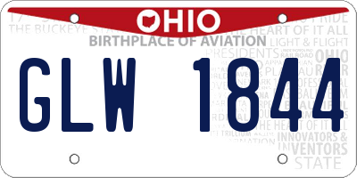 OH license plate GLW1844