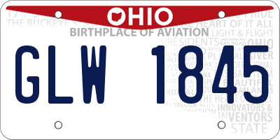 OH license plate GLW1845